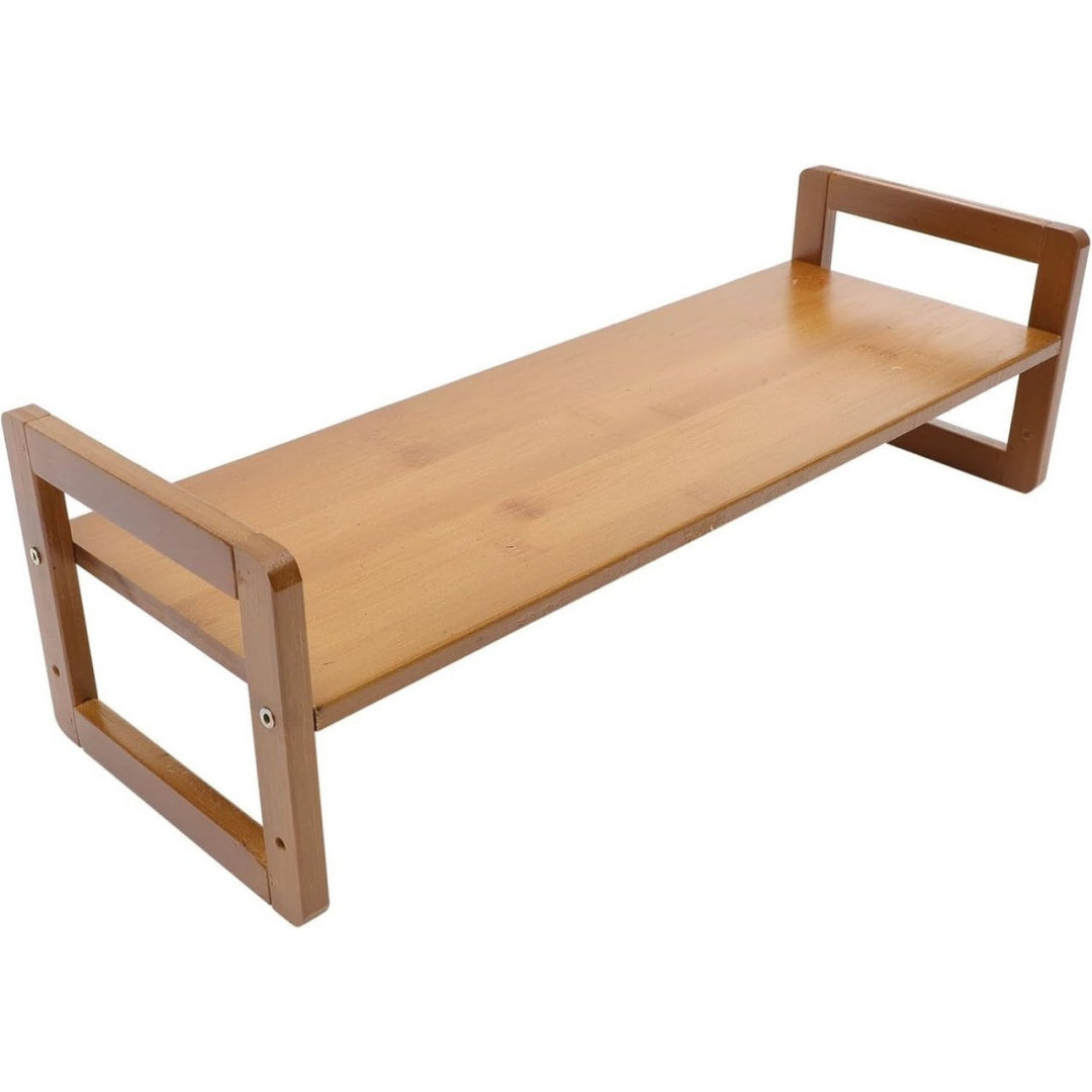 Verstellbares Monitorstaender fuer Reisen aus Holz